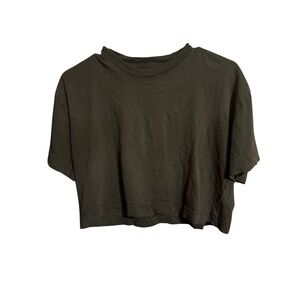 Everlane Womens Cropped Organic Cotton Black T-Shirt M